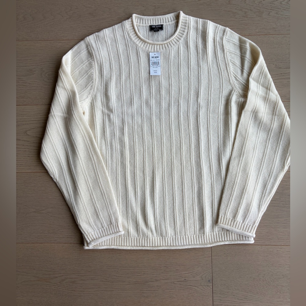 Todd Snyder Men's Ivory Crewneck Sweater